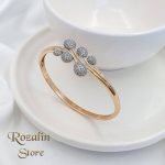 دستبند النگویی ژوپینگ نگین دار توپی