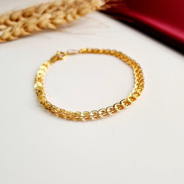 دستبند زنانه پولکی بیروتی طرح طلا