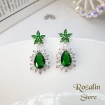 گوشواره آویز زمردی