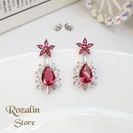 گوشواره آویز یاقوتی