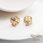 گوشواره زنانه حلقه ای ژوپینگ نگین دار