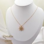 گردنبند زنانه ژوپینگ مدل خورشید طلایی