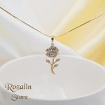 پلاک و آویز زنانه گل رز