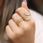 انگشتر زنانه وای اس ایکس مدل برگ و گندمی