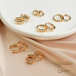 گوشواره زنانه حلقه ای ژوپینگ طرح طلا