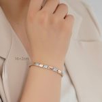 دستبند زنانه ژوپینگ نقره ای طلایی