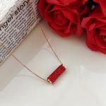 گردنبند زنانه ژوپینگ مدل استوانه یاقوتی
