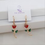 گوشواره زنانه حلقه ای گل رز YSX